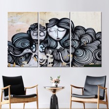 Kayra Export 3 Parçalı Kanvas Tablo Çift 3 Boyutlu Kanvas Athena Graffiti Kanvas Poster