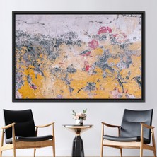 Kayra Export 1 Parça Siyah Çerçeveli Kanvas Tablo Eski Duvar Görünümü Hediye Kanvas Çatı Katı Kanvas