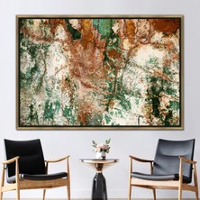 Kayra Export 1 Parça Gold Çerçeveli Kanvas Tablo Çatı Katı Kanvas Poster Kahverengi ve Gri Duvar Dekoru