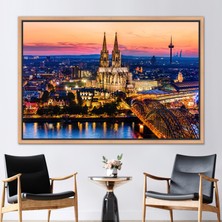 Kayra Export 1 Parça Naturel Çerçeveli Kanvas Tablo Kolner Dom Katedrali Duvar Dekoru
