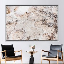 Kayra Export 1 Parça Beyaz Çerçeveli Kanvas Tablo Çatı Katı Duvar Dekoru Yumuşak Tonlar Kanvas Sanatı