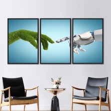 Kayra Export 3 Parçalı Siyah Çerçeveli Kanvas Tablo Tontearary Duvar Dekoru Michelangelo Kanvas Poster
