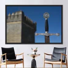 Kayra Export 1 Parça Siyah Çerçeveli Kanvas Tablo Görüntüleme Hediye Kanvas Efsane Kılıç Sanat Eseri