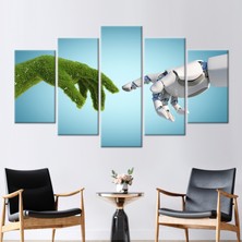 Kayra Export 5 Parçalı Mix Kanvas Tablo Soyut Duvar Dekoru Michelangelo Kanvas Baskı Modern Hediye Kanvas