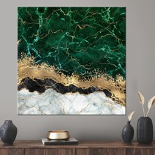 Kayra Export 1 Parça Kanvas Tablo Alkol Mürekkebi Duvar Süsü Yeşil 3 Boyutlu Kanvas