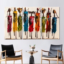 Kayra Export 3 Parçalı Kanvas Tablo Afrika Kanvas Insanlar Sanat Eseri Masai Sanat Eseri