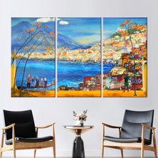 Kayra Export 3 Parçalı Kanvas Tablo Ünlü Italyan Manzarası Resmi Görüntüleme Sanat Eseri