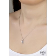 Swarovski Taşlı Gümüş Kalp Bayan Kolye