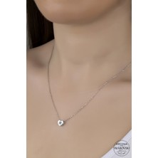 Swarovski Taşlı Gümüş Kalp Kolye