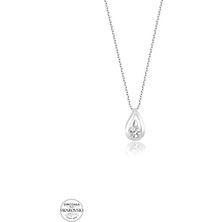 Swarovski Taşlı Gümüş Damla Bayan Kolye