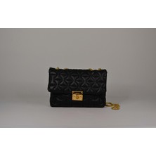 Liva 2413 Suni Deri Kapitoneli Zincir Askılı Kadın Omuz Çantası - Liva - 2413 - Siyah