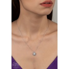 Swarovski Taşlı Gümüş Melek Kadın Kolye