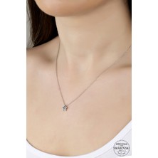 Swarovski Taşlı Gümüş Yıldız Kolye
