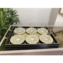 Sillage Home Lüks Çay Tepsisi,leopar Desenli Çaytepsisi,çeyizlik Çay Tepsisi