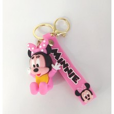 Sevimli Bebek Minnie Mouse Silikon Anahtarlık Çanta Süsü Oyuncak Aksesuar