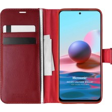 Microsonic Xiaomi Poco M5S Kılıf Delux Leather Wallet Kırmızı