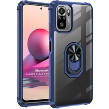 Microsonic Xiaomi Poco M5S Kılıf Grande Clear Ring Holder Lacivert