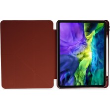 Fuchsia Apple iPad Air 10.9 2022 (5.nesil) Uyumlu Kılıf Kalemlikli Katlanabilen Standlı Akıllı Tablet Kılıfı