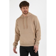 Jack Morino Bej Renk Kanguru Cepli Kapüşonlu Sweatshirt 019883