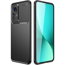 Apsuwa Xiaomi 12 Lite Kılıf Negro Kamera Korumalı Arbon Dokulu Silikon