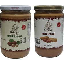 Naturyol Fındık 630 gr + Kavrulmuş Fıstık Ezmesi 660 gr Şekersiz 2'li Paket