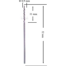 Mte 0,9 mm Taşlanmış Metal Matkap Ucu Hss Dın 338