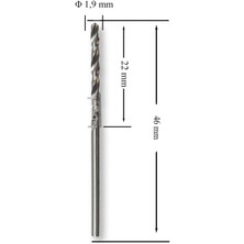 Mte 1,9 mm Taşlanmış Metal Matkap Ucu Hss Dın 338