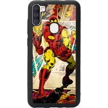Spoyi Samsung Galaxy A11 Iron Man Demir Adam Tasarımlı Glossy Telefon Kılıfı