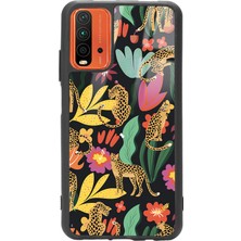 Spoyi Xiaomi Redmi 9t Çiçekli Kediler Tasarımlı Glossy Telefon Kılıfı