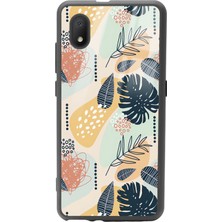 Spoyi Samsung Galaxy A-02S Retro Yaprak Tasarımlı Glossy Telefon Kılıfı