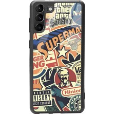 Spoyi Samsung Galaxy S-21 Plus Retro Marka Tasarımlı Glossy Telefon Kılıfı