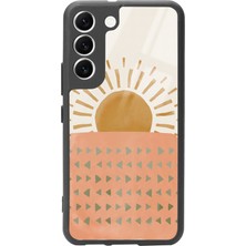Spoyi Samsung Galaxy S22 Suluboya Güneş Tasarımlı Glossy Telefon Kılıfı