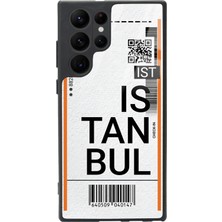 Spoyi Samsung Galaxy S22 Ultra Bilet Tasarımlı Tasarımlı Glossy Telefon Kılıfı