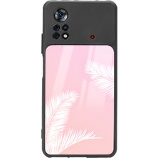 Spoyi Poco X4 Pro Beyaz Palmiye Tasarımlı Glossy Telefon Kılıfı