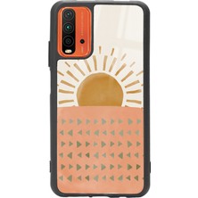 Spoyi Xiaomi Redmi 9t Suluboya Güneş Tasarımlı Glossy Telefon Kılıfı