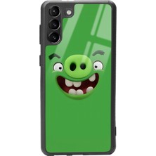 Spoyi Samsung Galaxy S-21 Plus Green Angry Birds Tasarımlı Glossy Telefon Kılıfı