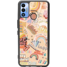 Spoyi Tecno Spark 7t Vintage Sticker Tasarımlı Glossy Telefon Kılıfı