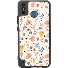 Spoyi Tecno Spark 6 Go Beyaz Bindanlı Tasarımlı Glossy Telefon Kılıfı