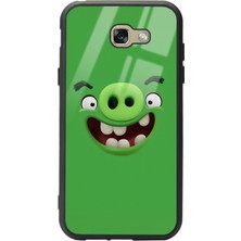 Spoyi Samsung Galaxy A7 (2017) Green Angry Birds Tasarımlı Glossy Telefon Kılıfı