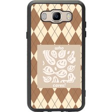 Spoyi Samsung Galaxy J7 (2016) Ekose Smile Tasarımlı Glossy Telefon Kılıfı