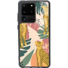 Spoyi Samsung Galaxy S20 Ultra Çiçekli Leopar Tasarımlı Glossy Telefon Kılıfı