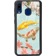 Spoyi Samsung Galaxy A30 Koi Balığı Tasarımlı Glossy Telefon Kılıfı