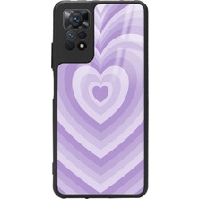 Spoyi Xiaomi Redmi Note 11 Pro Lila Kalp Tasarımlı Glossy Telefon Kılıfı