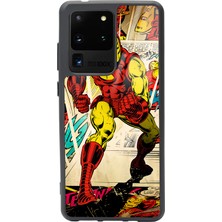 Spoyi Samsung Galaxy S20 Ultra Iron Man Demir Adam Tasarımlı Glossy Telefon Kılıfı