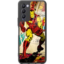 Spoyi Tecno Camon 18 Iron Man Demir Adam Tasarımlı Glossy Telefon Kılıfı