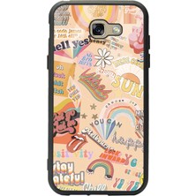 Spoyi Samsung Galaxy A7 (2017) Vintage Sticker Tasarımlı Glossy Telefon Kılıfı