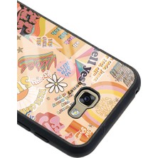Spoyi Samsung Galaxy A7 (2017) Vintage Sticker Tasarımlı Glossy Telefon Kılıfı