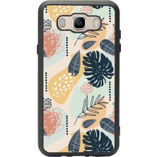 Spoyi Samsung Galaxy J7 (2016) Retro Yaprak Tasarımlı Glossy Telefon Kılıfı