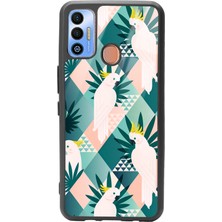 Spoyi Tecno Spark 7t Retro Papağan Tasarımlı Glossy Telefon Kılıfı