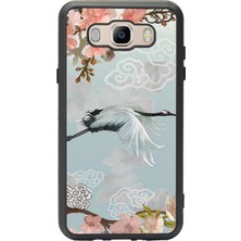 Spoyi Samsung Galaxy J7 (2016) Suluboya Leylek Tasarımlı Glossy Telefon Kılıfı